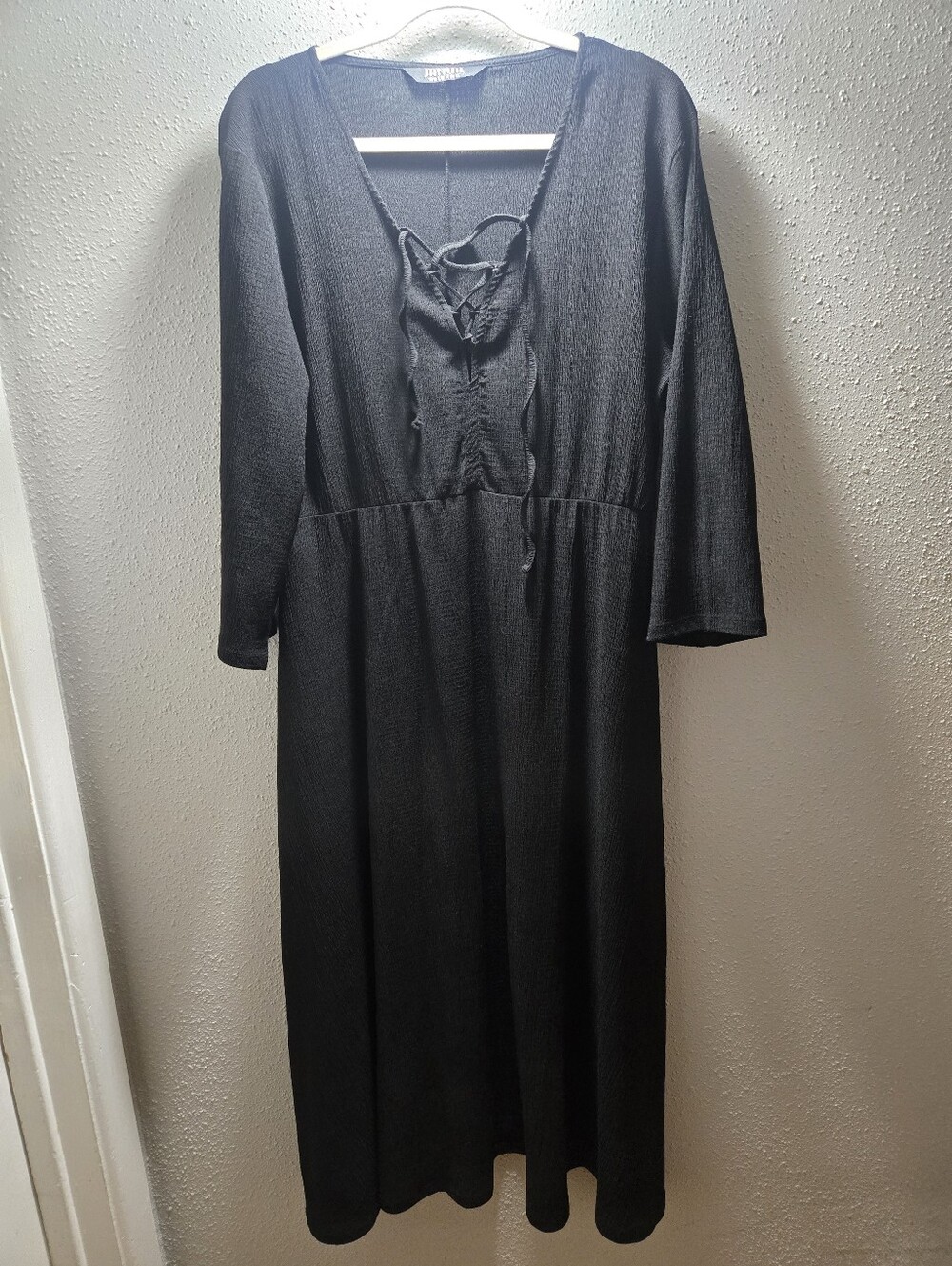Disturbia 3/4 Sleeve Dress W/ Lace Up Front